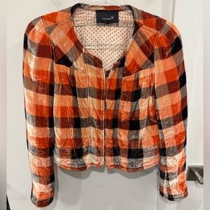 Isabel Marant Orange and Black Checkered Jacket